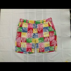 LILLY PULITZER Colorblock Turtle Shorts, 14